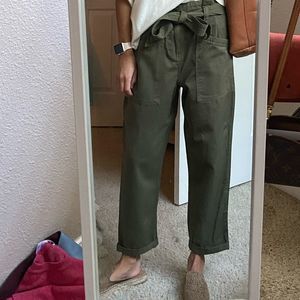 P0 Top Shop Army Green Pants with Bow